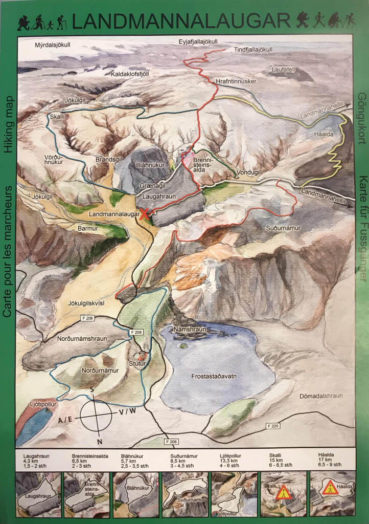 מפת מסלולי הטיול בשמורת לנדמנלאוגר