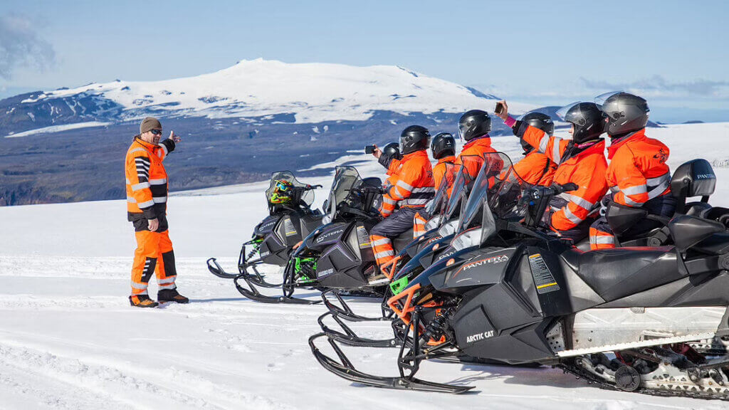 אופנועי שלג ב-Mýrdalsjökull